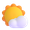 sun behind small cloud